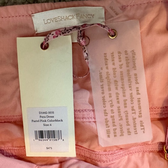 LoveShackFancy Size 6 Pink Denim! Pink Patchwork Mini Denim. Never Worn!! - Picture 5 of 5